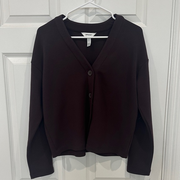 SPANX Sweaters - SPANX Women's Airessential Maroon Cardigan Sweater